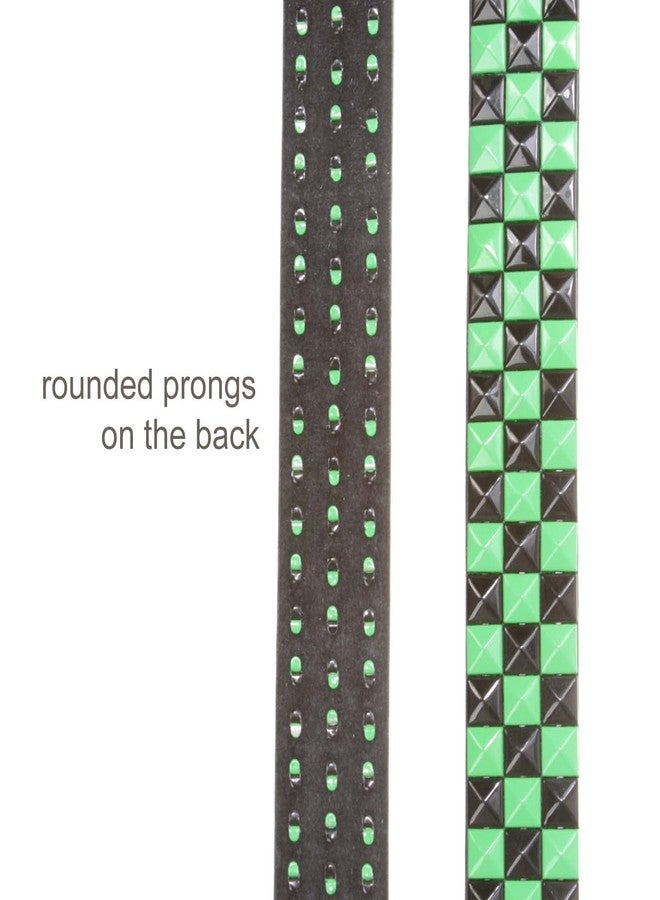 Beltiscool Snap On Punk Rock Black & Green Star Studded Checker Board Leather Belt, Black/Green | xs 27"-29" - Image 5